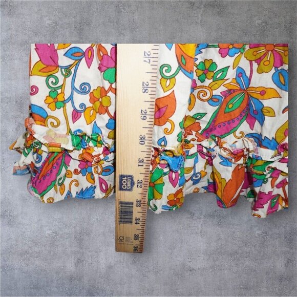 House of Harlow 1960 Nicole Richie Boho Paisley Mini Dress Medium Colorful Puff - Picture 12 of 16